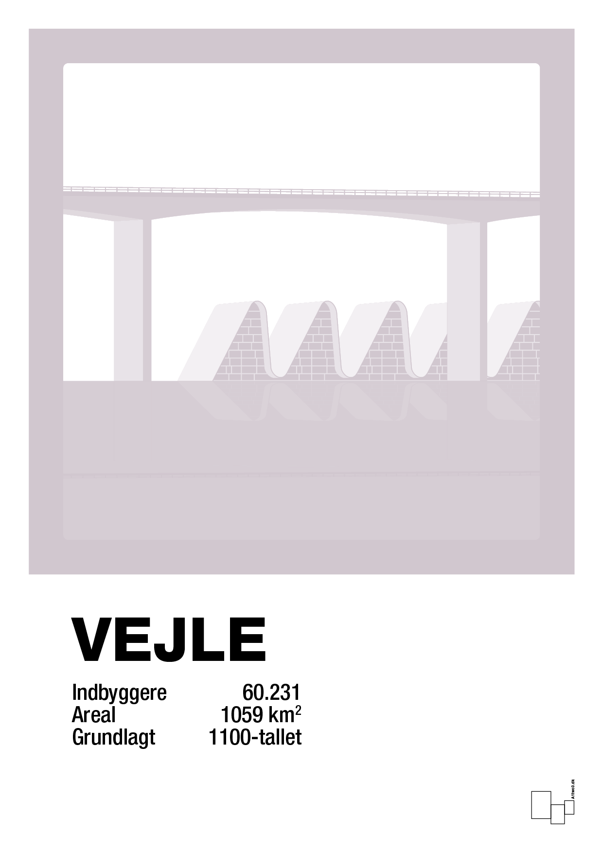 plakat: byplakat vejle - vejlefjordbroen - dusty lilac-Byer-A1two3