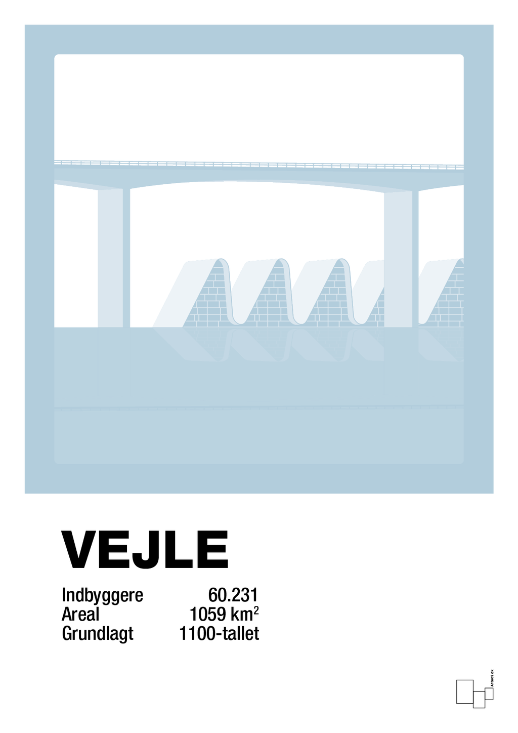 plakat: byplakat vejle - vejlefjordbroen - heavenly blue-Byer-A1two3
