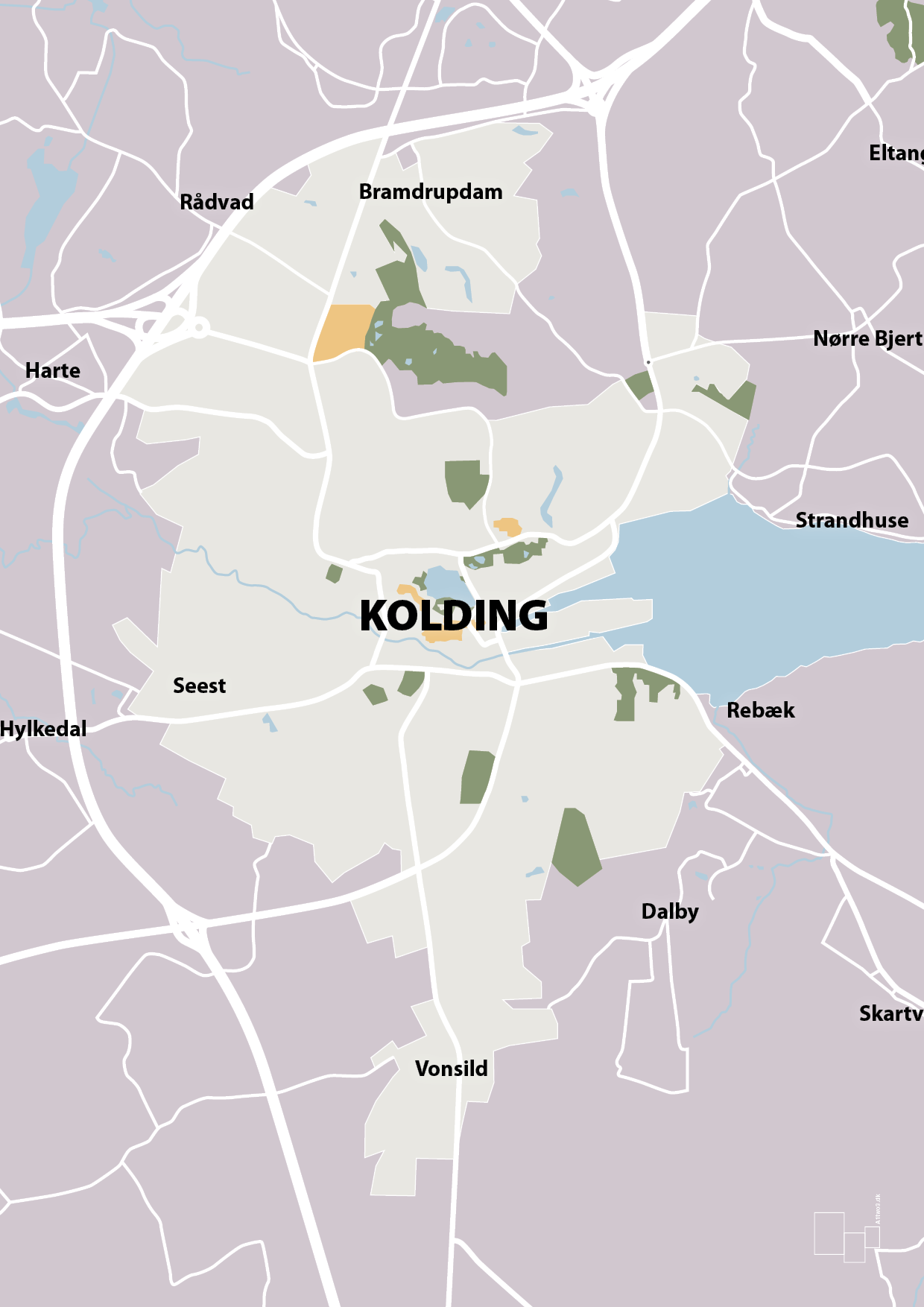 plakat: byplakat kolding - kort - dusty lilac-Byer-A1two3