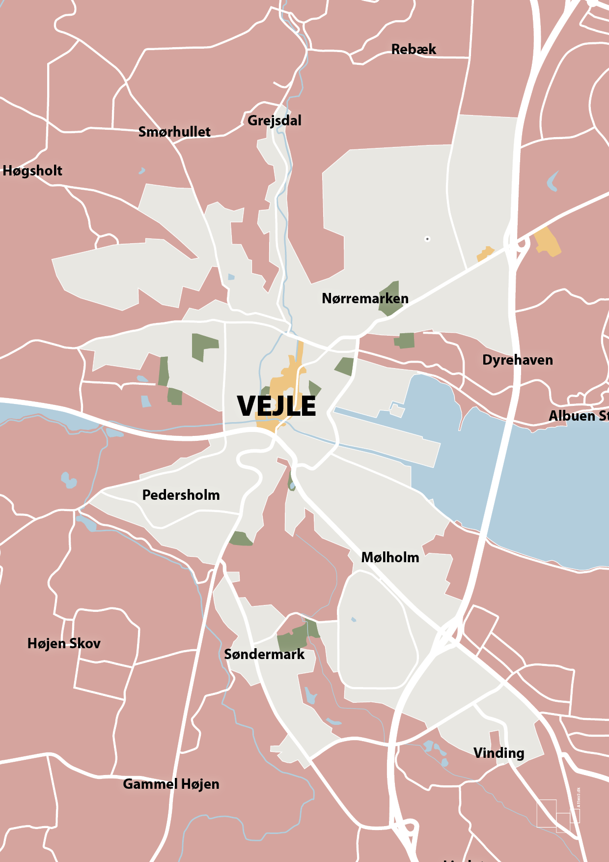 plakat: byplakat vejle - kort - bubble shell-Byer-A1two3