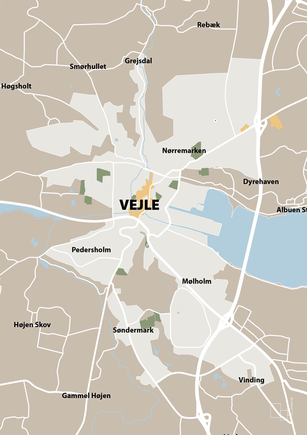 plakat: byplakat vejle - kort - creamy mushroom-Byer-A1two3