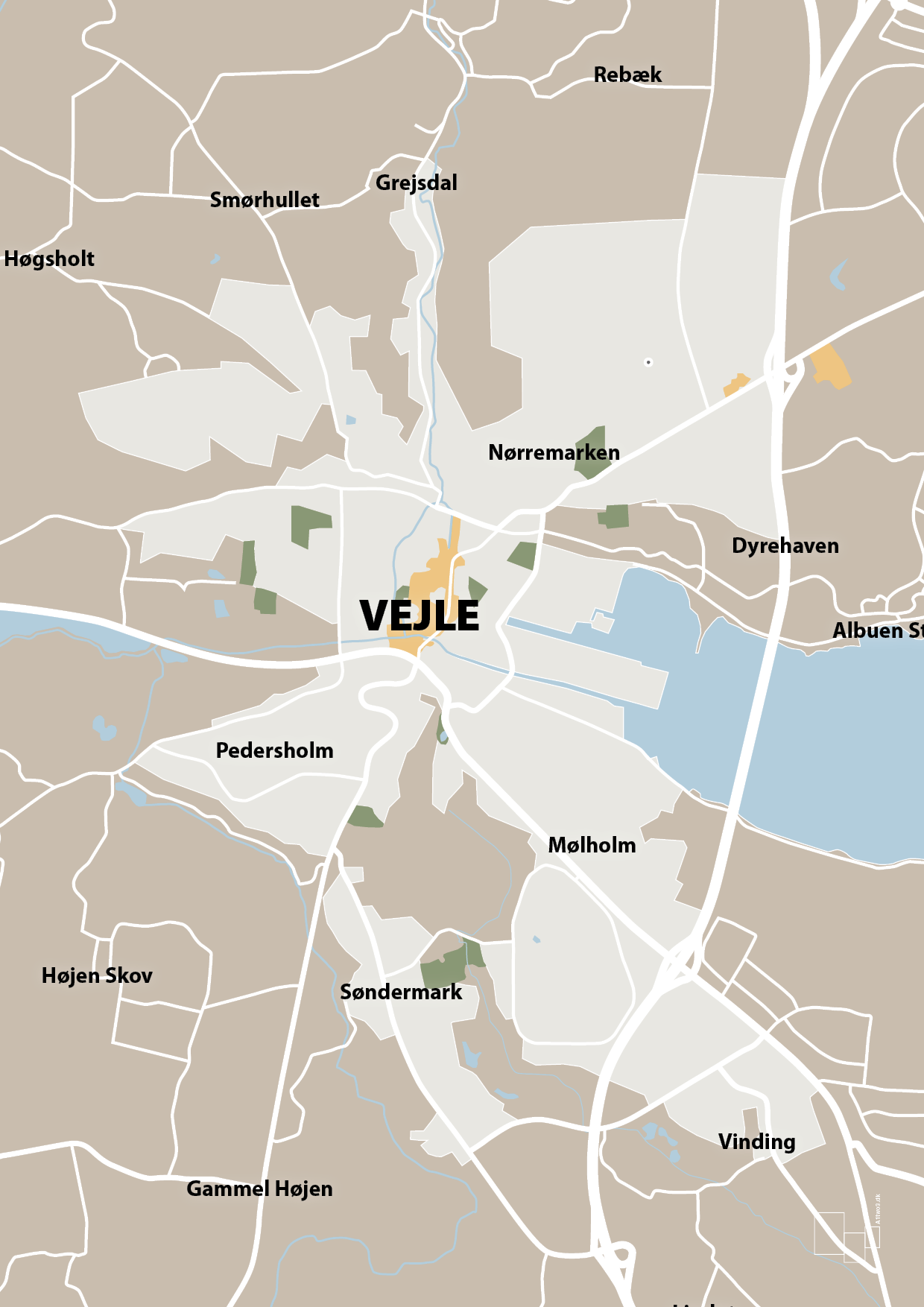 plakat: byplakat vejle - kort - creamy mushroom-Byer-A1two3