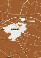 plakat: byplakat billund - kort - cognac-Byer-A1two3