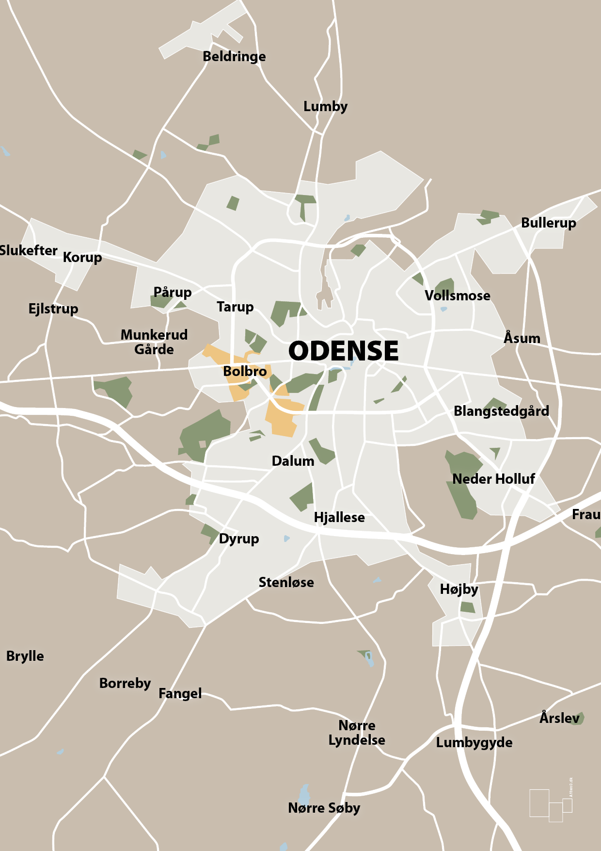 plakat: byplakat odense - kort - creamy mushroom-Byer-A1two3
