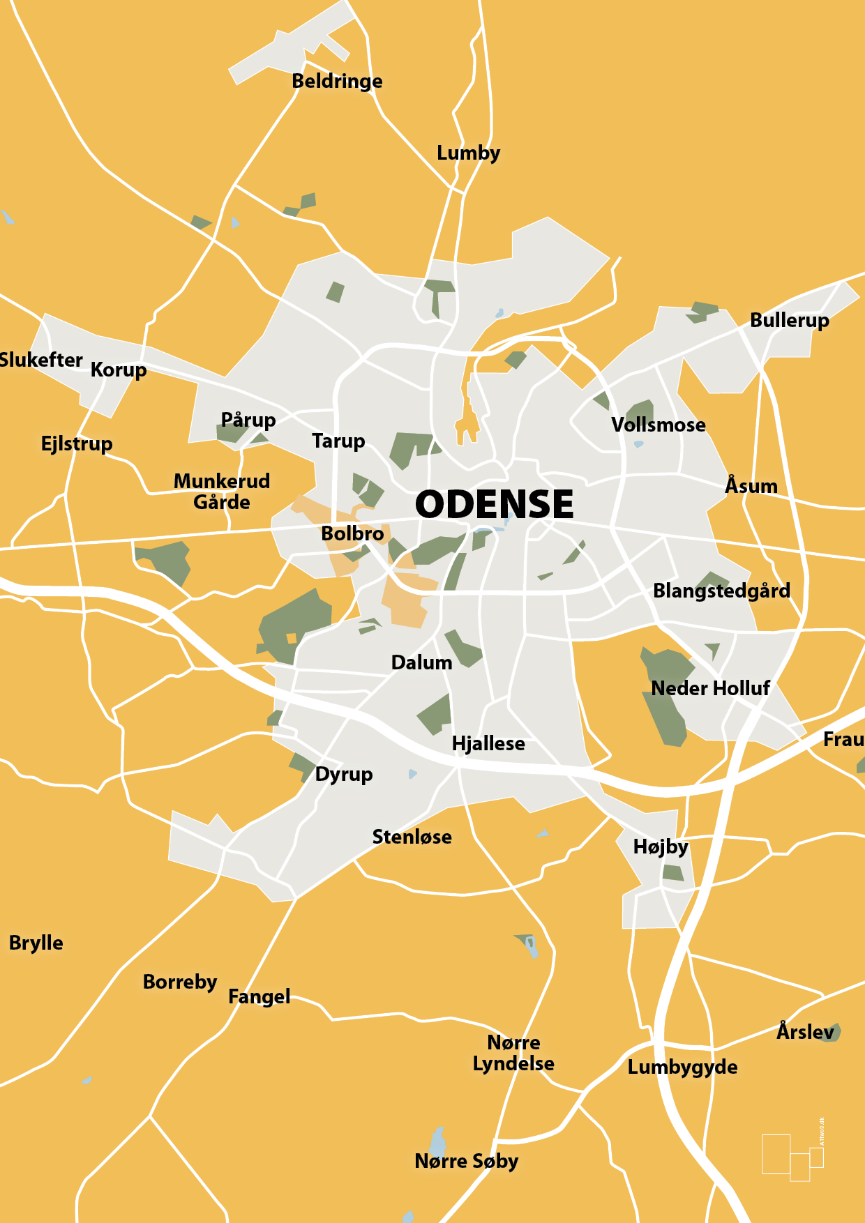 plakat: byplakat odense - kort - honeycomb-Byer-A1two3