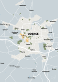 plakat: byplakat odense - kort - light drizzle-Byer-A1two3