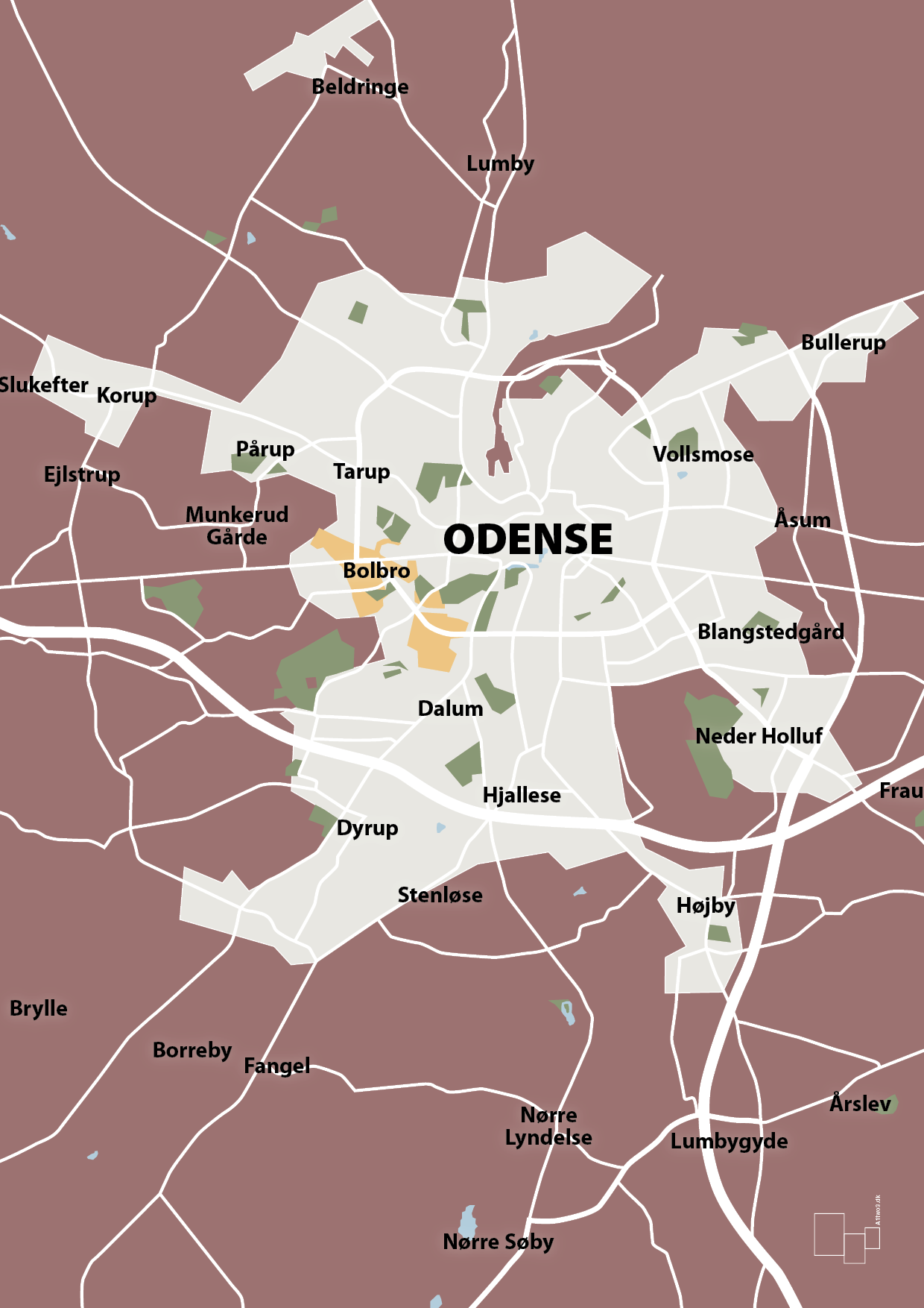 plakat: byplakat odense - kort - plum-Byer-A1two3