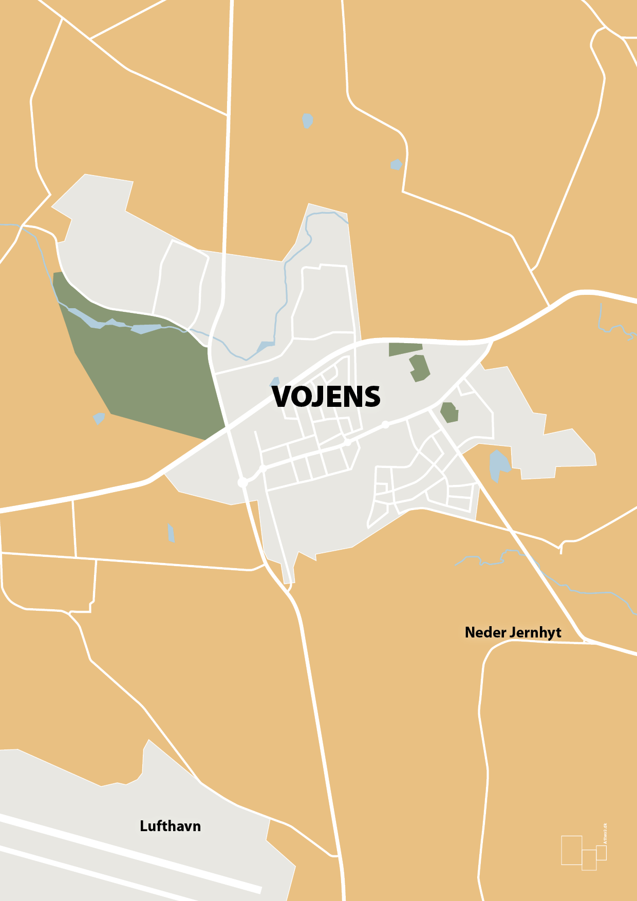 plakat: byplakat vojens - kort - charismatic-Byer-A1two3