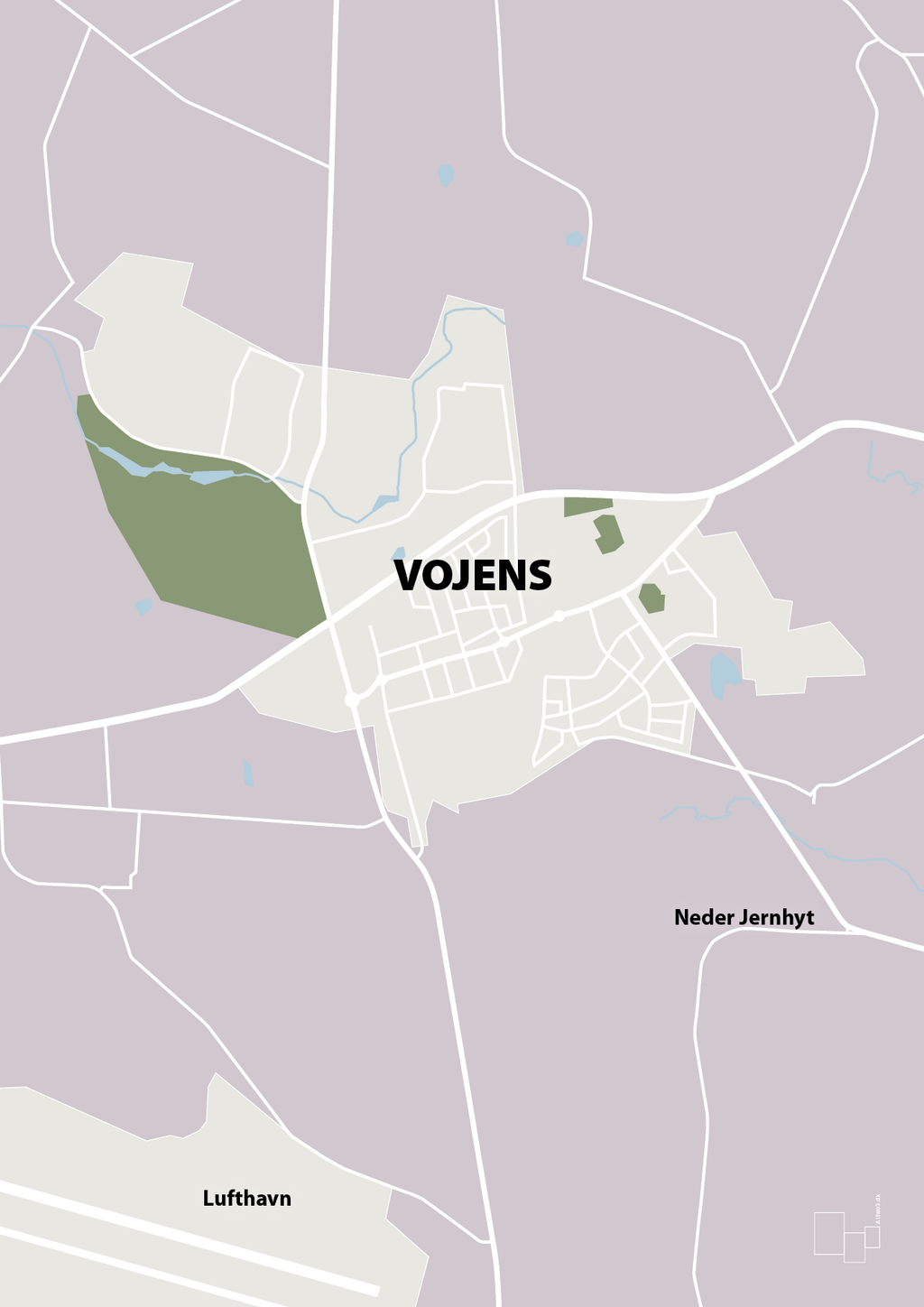 plakat: byplakat vojens - kort - dusty lilac-Byer-A1two3