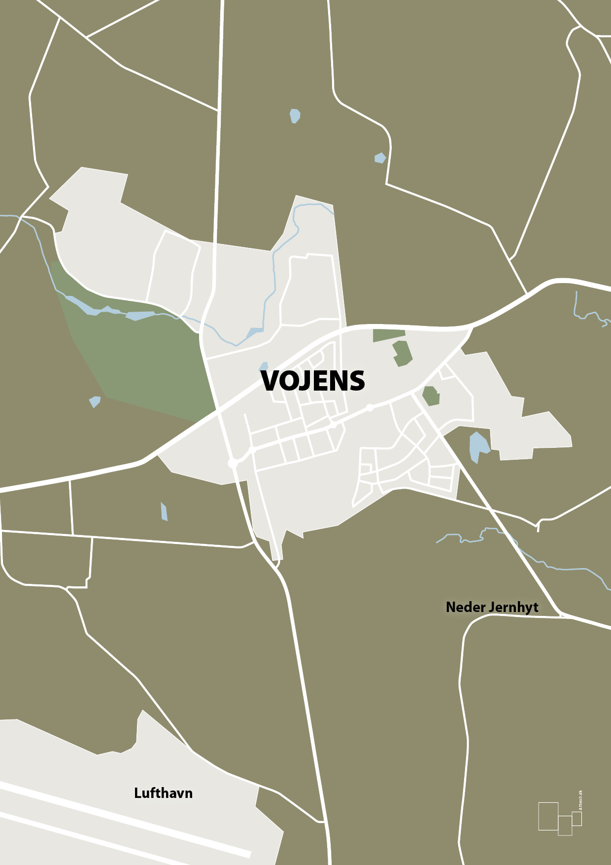 plakat: byplakat vojens - kort - misty forrest-Byer-A1two3