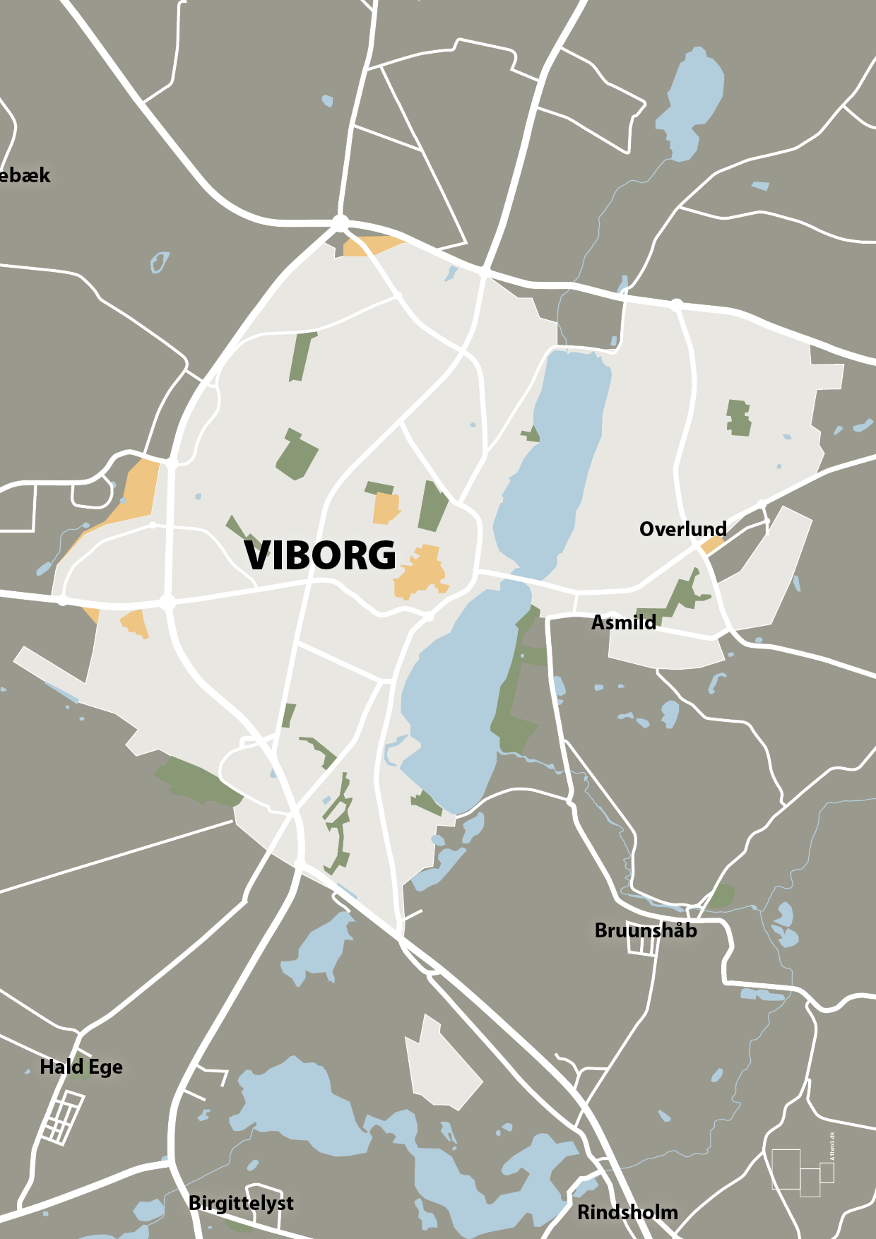 plakat: byplakat viborg - kort - battleship gray-Byer-A1two3