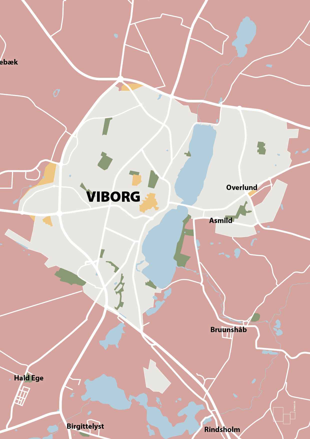 plakat: byplakat viborg - kort - bubble shell-Byer-A1two3