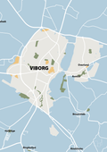 plakat: byplakat viborg - kort - heavenly blue-Byer-A1two3