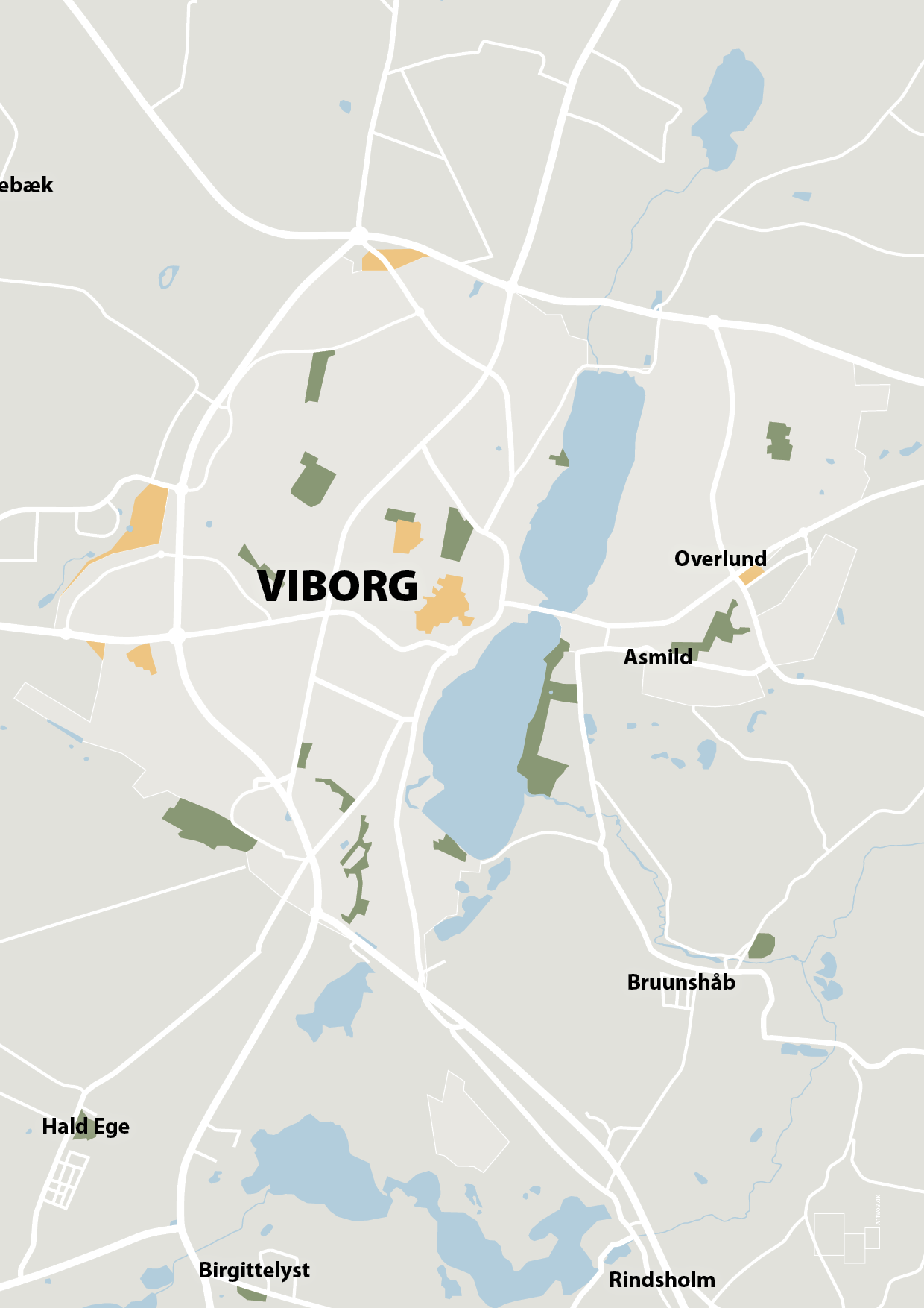 plakat: byplakat viborg - kort - painters white-Byer-A1two3