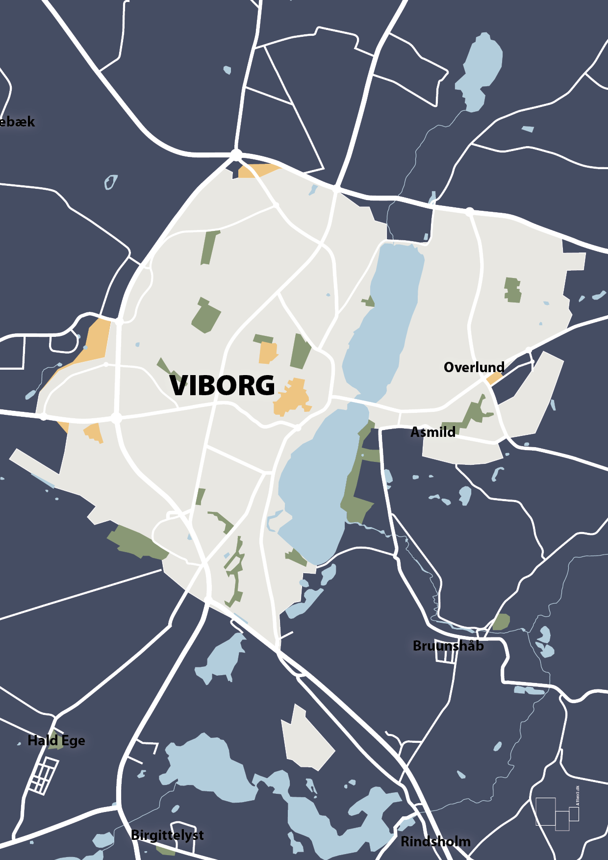 Byplakat viborg - kort - petrol-Byer-A1two3