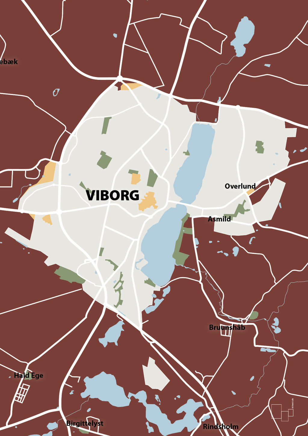 plakat: byplakat viborg - kort - red pepper-Byer-A1two3