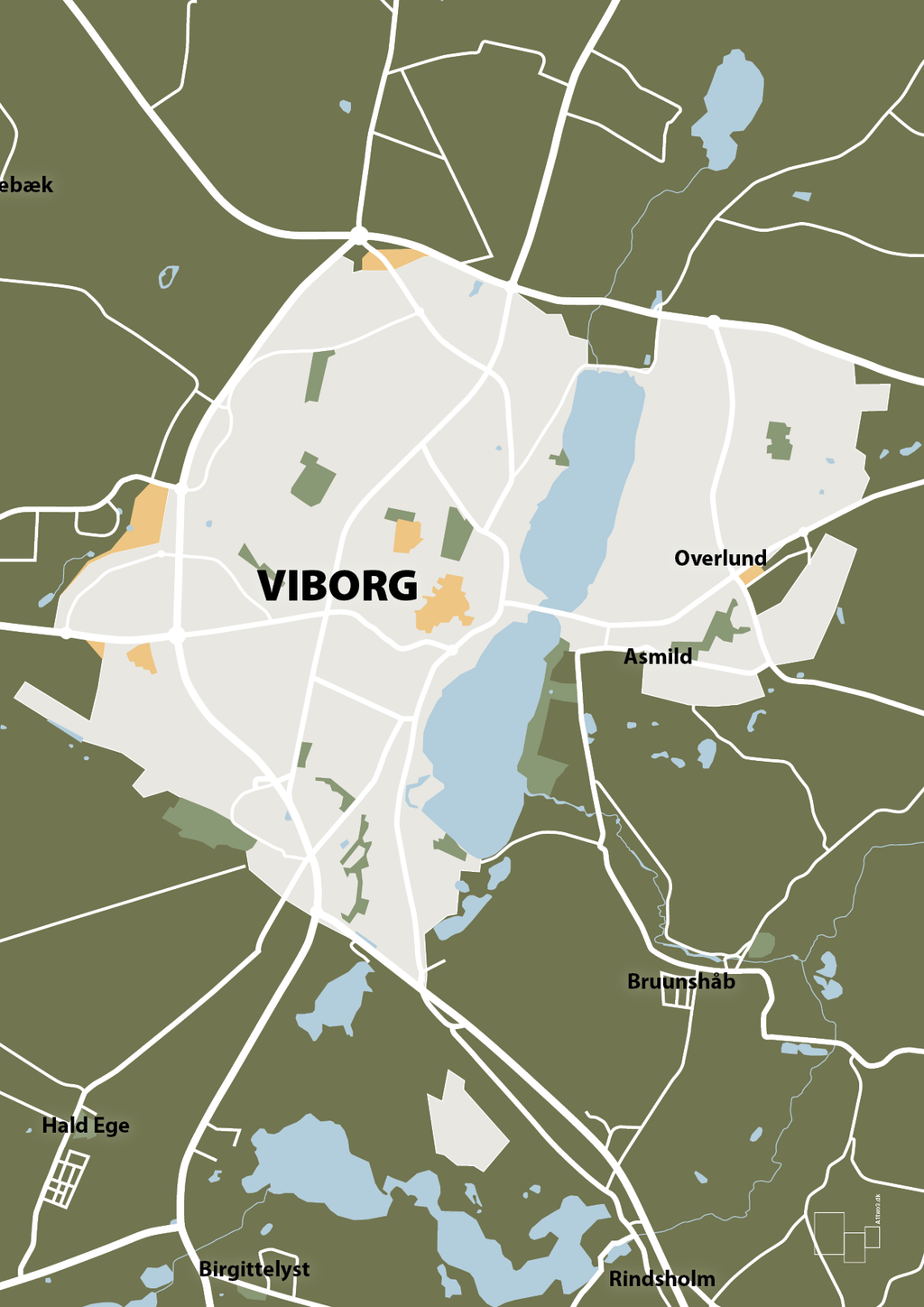plakat: byplakat viborg - kort - secret meadow-Byer-A1two3