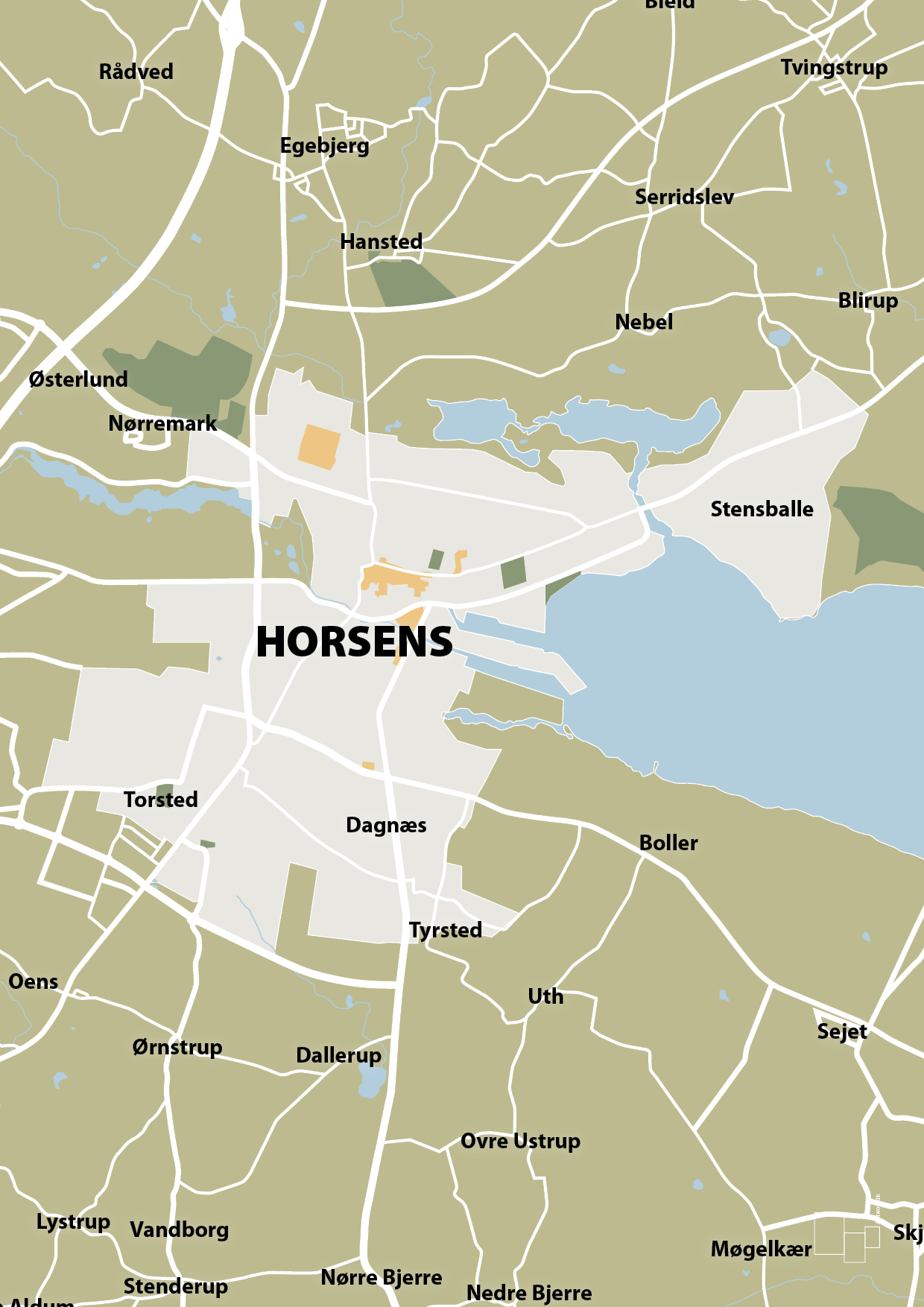 plakat: byplakat horsens - kort - back to nature-Byer-A1two3