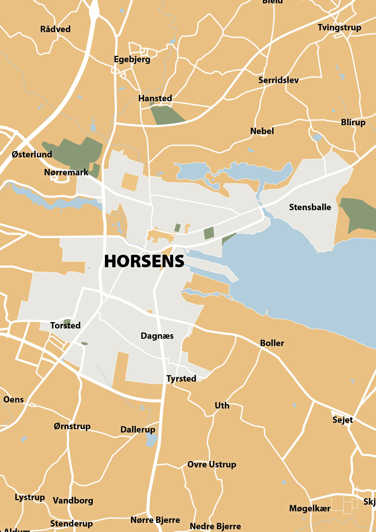 plakat: byplakat horsens - kort - charismatic-Byer-A1two3