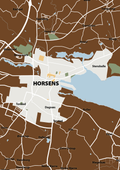 plakat: byplakat horsens - kort - dark brown-Byer-A1two3