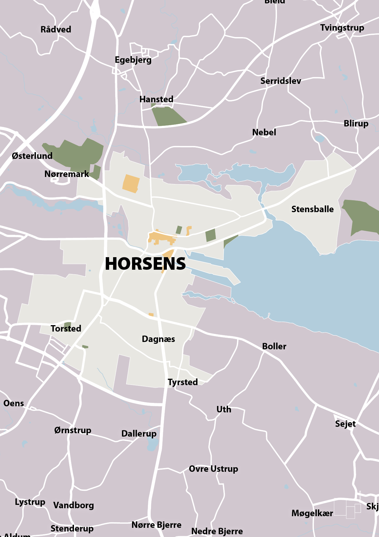 plakat: byplakat horsens - kort - dusty lilac-Byer-A1two3
