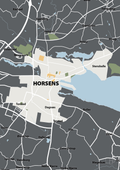 plakat: byplakat horsens - kort - graphic charcoal-Byer-A1two3