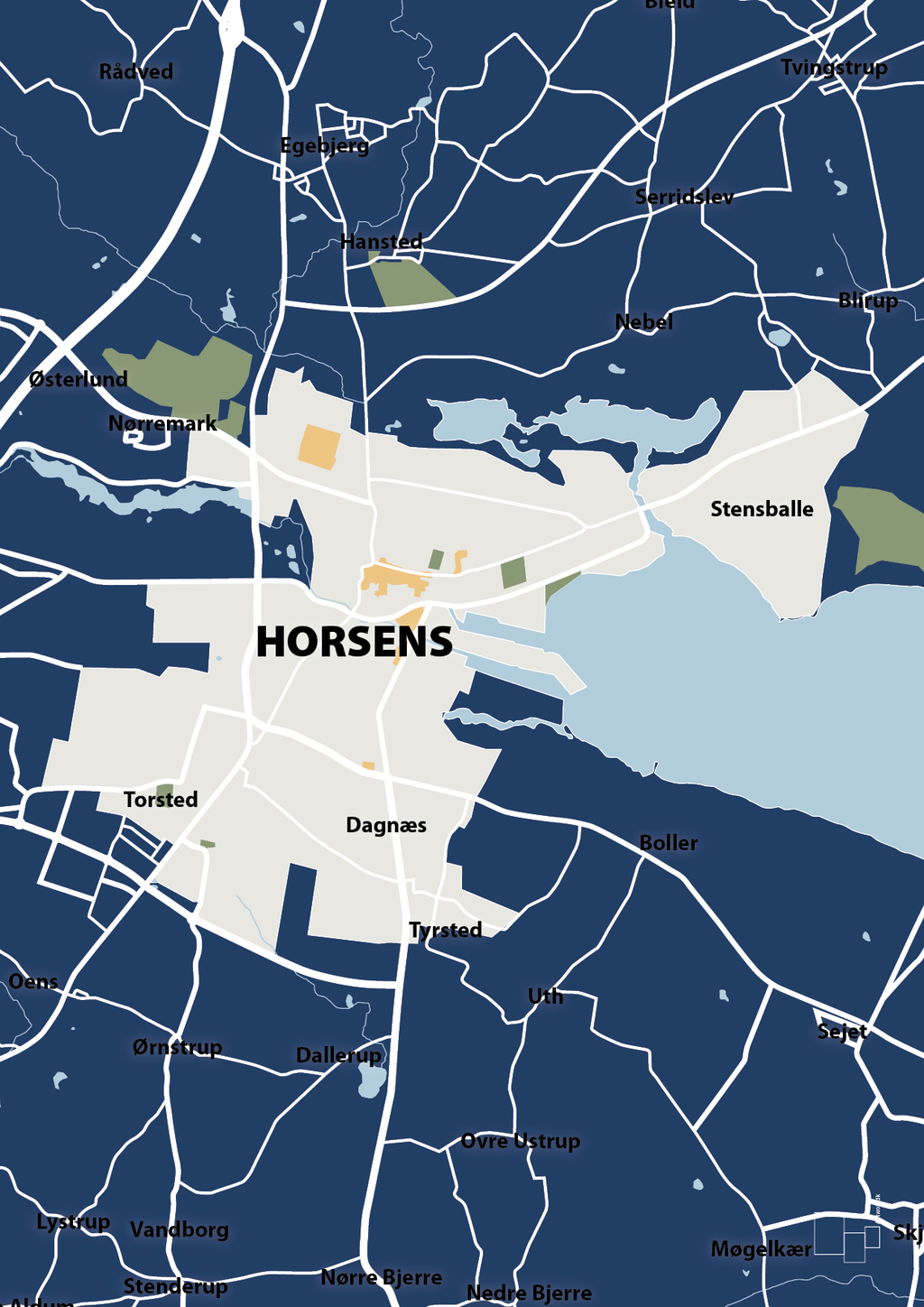 plakat: byplakat horsens - kort - lapis blue-Byer-A1two3