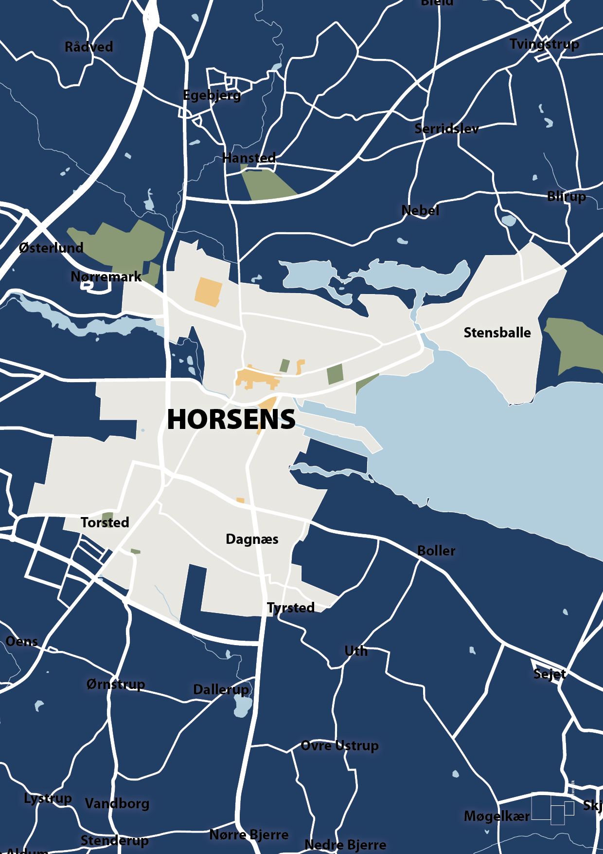 plakat: byplakat horsens - kort - lapis blue-Byer-A1two3
