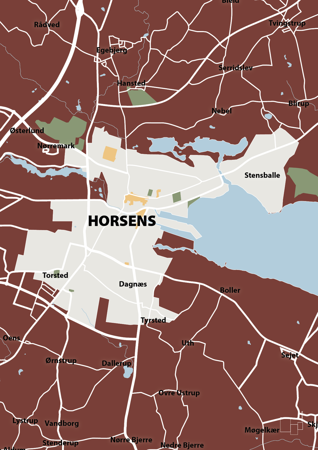 plakat: byplakat horsens - kort - red pepper-Byer-A1two3