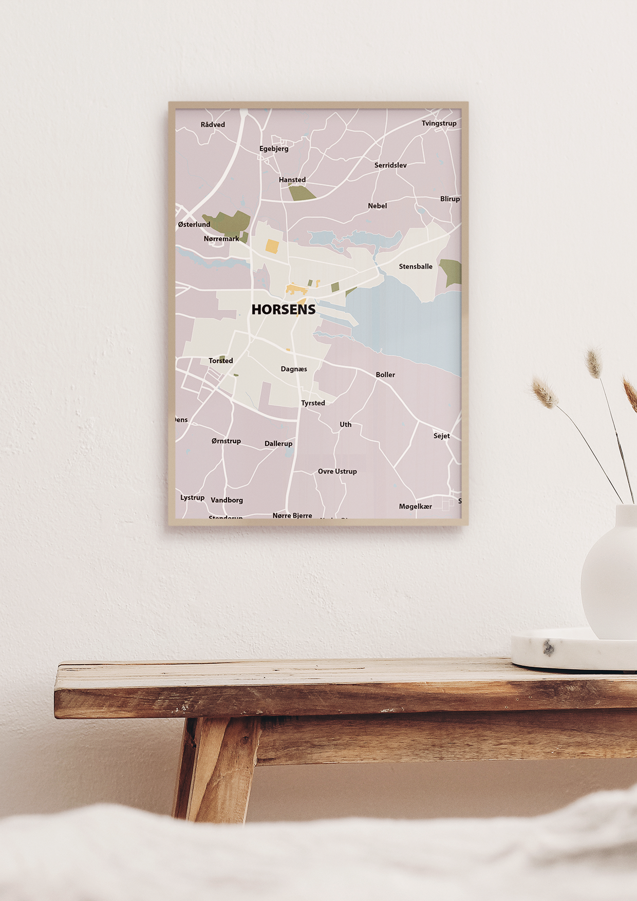 plakat: byplakat horsens - kort - graphic charcoal-Byer-A1two3