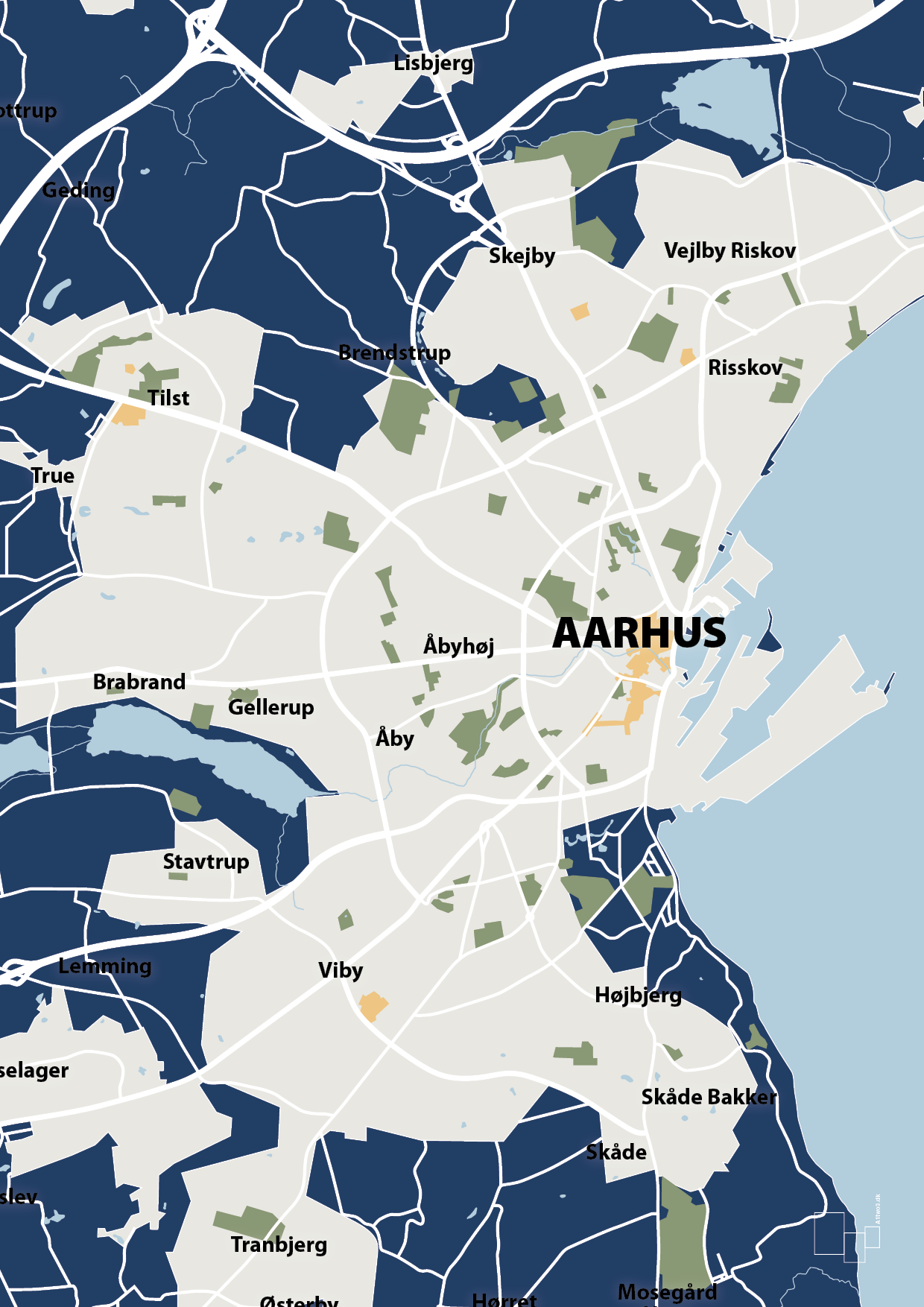 plakat: byplakat aarhus - kort - lapis blue-Byer-A1two3
