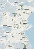 plakat: byplakat aarhus - kort - light drizzle-Byer-A1two3