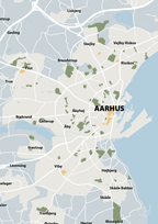 plakat: byplakat aarhus - kort - light drizzle-Byer-A1two3