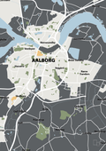 plakat: byplakat aalborg - kort - graphic charcoal-Byer-A1two3