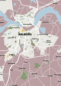plakat: byplakat aalborg - kort - light rose-Byer-A1two3