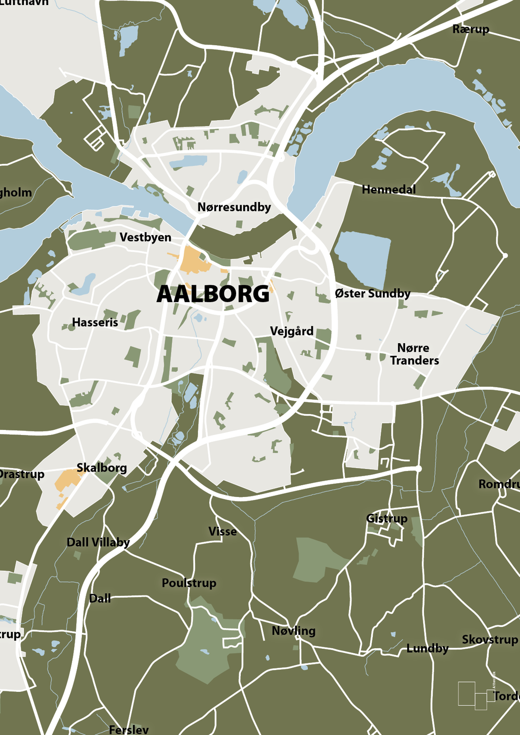 plakat: byplakat aalborg - kort - secret meadow-Byer-A1two3