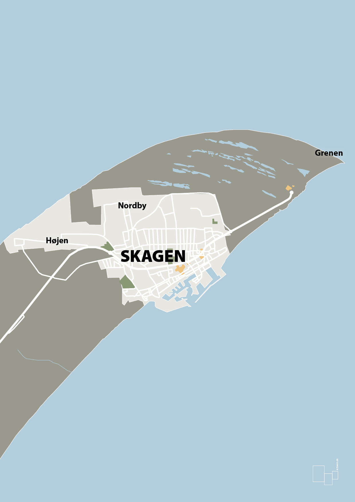plakat: byplakat skagen - kort - battleship gray-Byer-A1two3