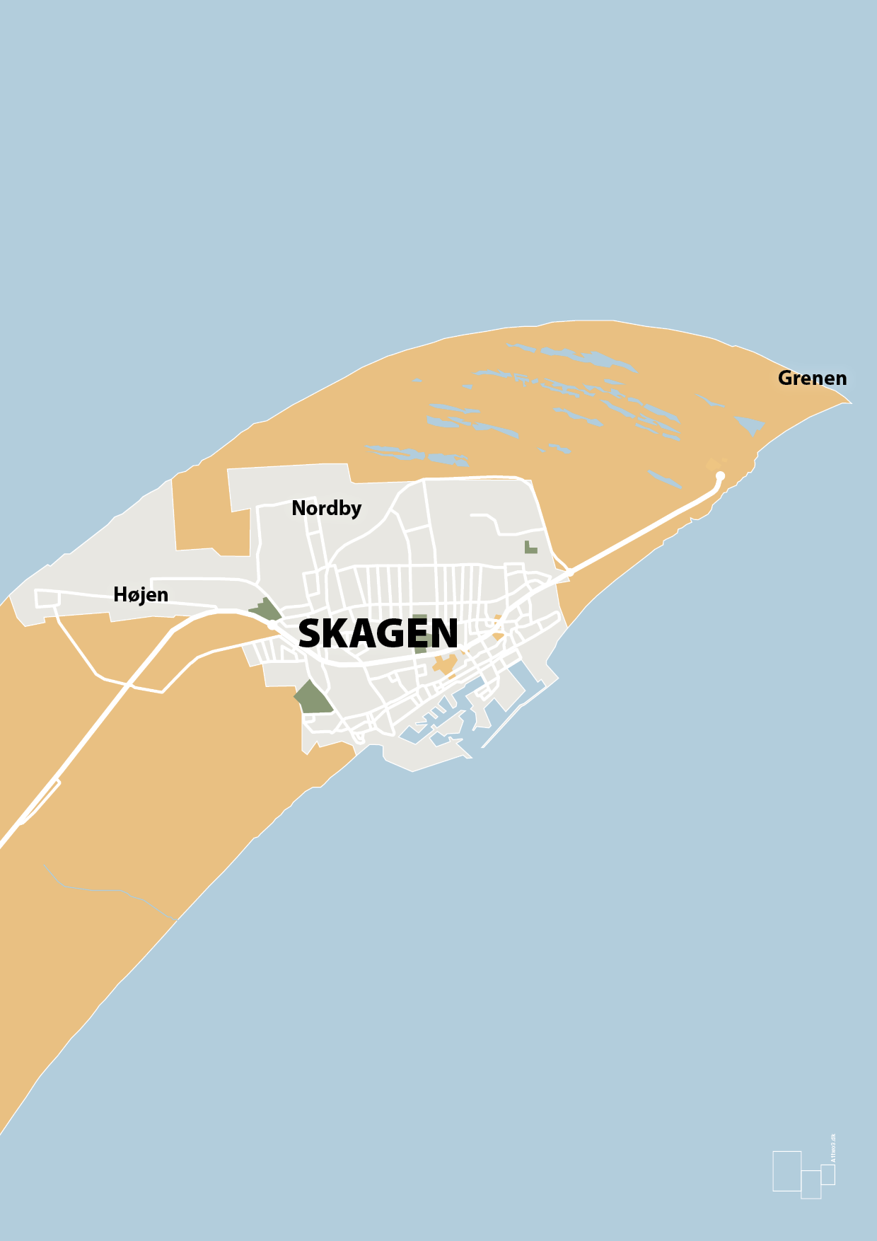 plakat: byplakat skagen - kort - charismatic-Byer-A1two3