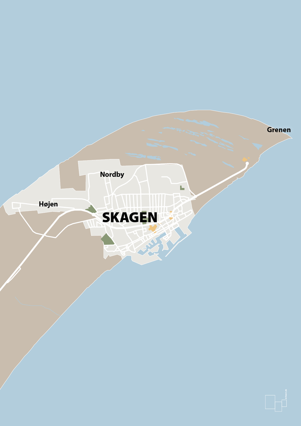 plakat: byplakat skagen - kort - creamy mushroom-Byer-A1two3