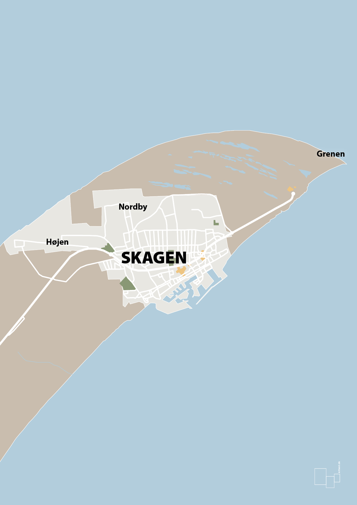 plakat: byplakat skagen - kort - creamy mushroom-Byer-A1two3