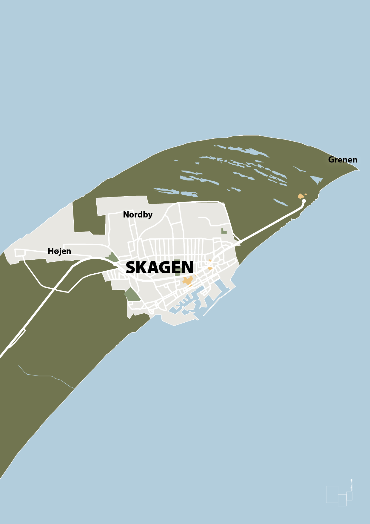 plakat: byplakat skagen - kort - secret meadow-Byer-A1two3