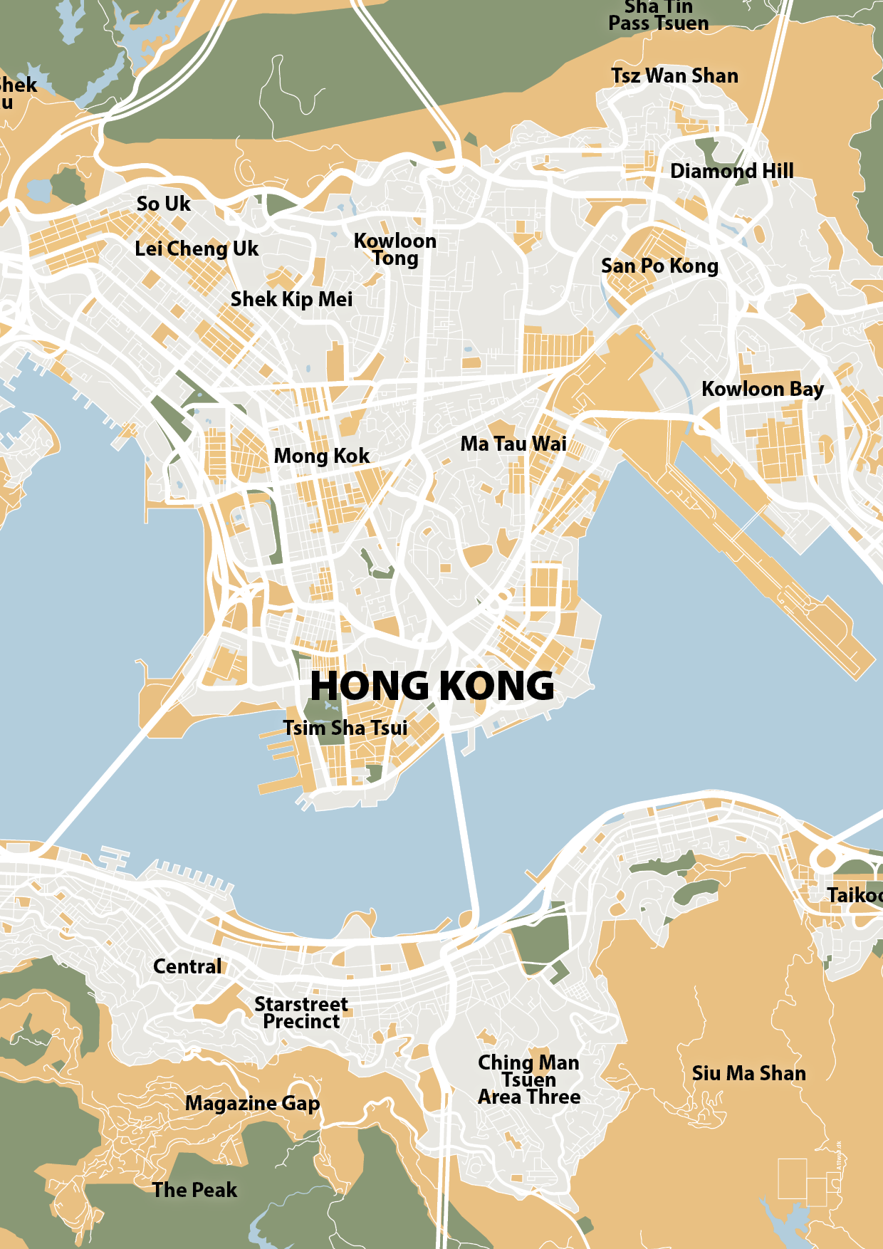 plakat: byplakat hong kong - kort - charismatic-Byer-A1two3
