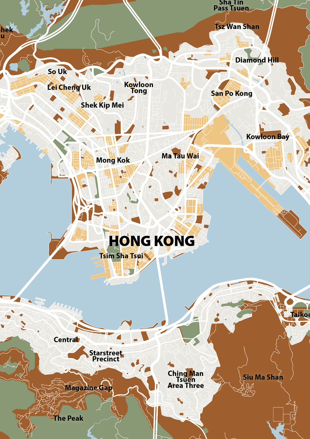 plakat: byplakat hong kong - kort - cognac-Byer-A1two3