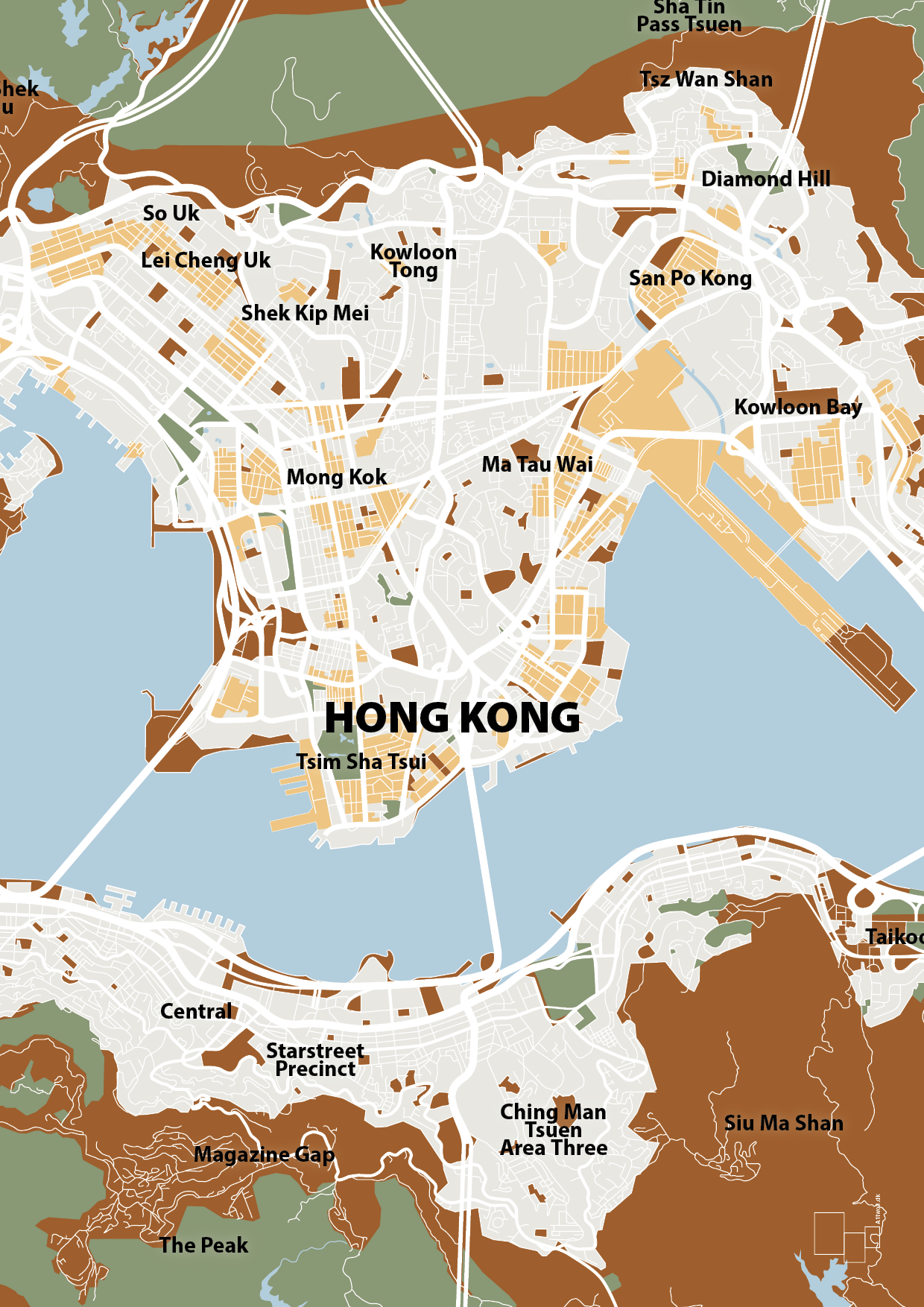 plakat: byplakat hong kong - kort - cognac-Byer-A1two3