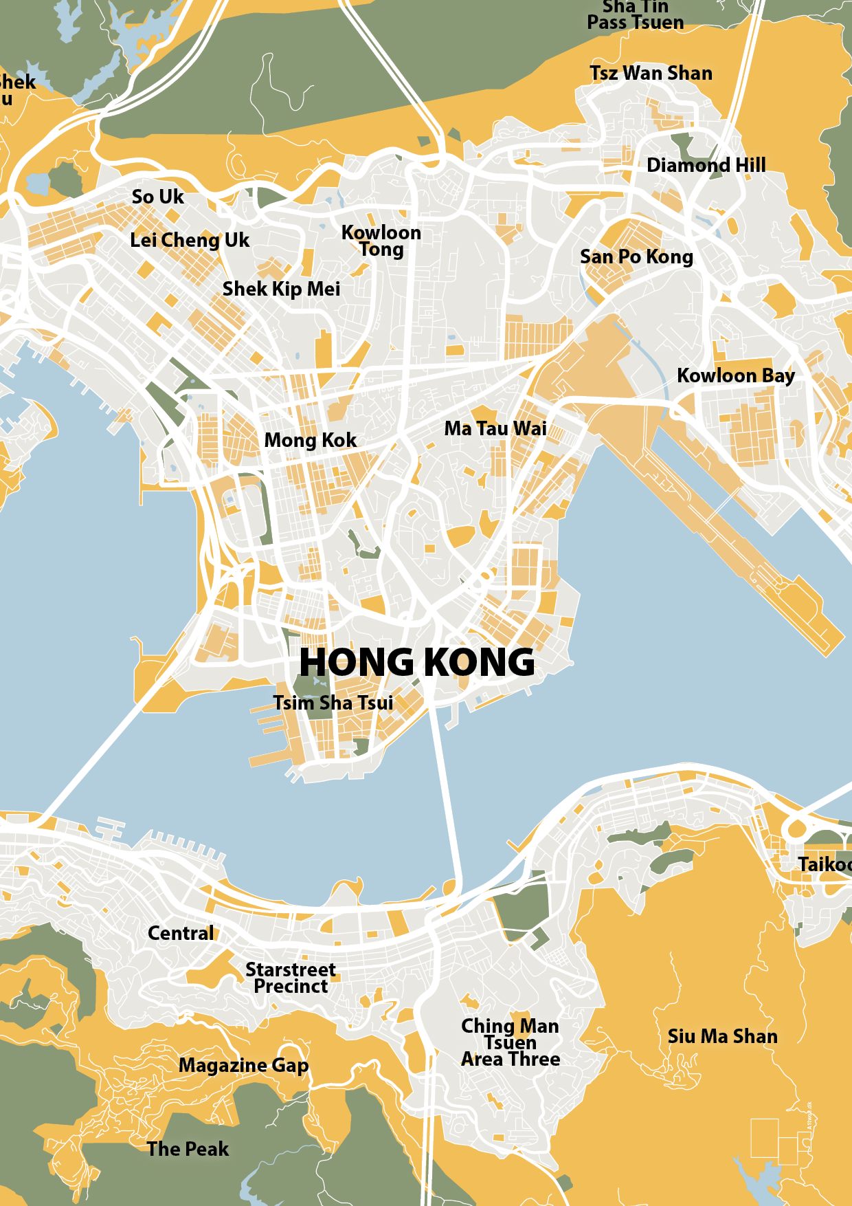 plakat: byplakat hong kong - kort - honeycomb-Byer-A1two3