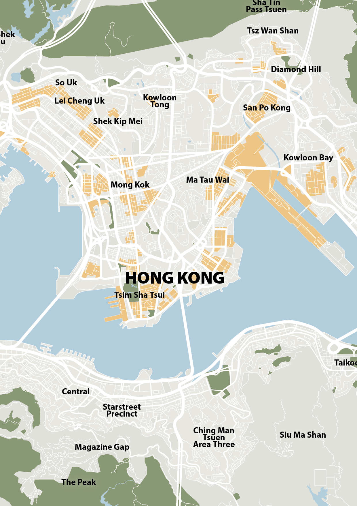 plakat: byplakat hong kong - kort - painters white-Byer-A1two3