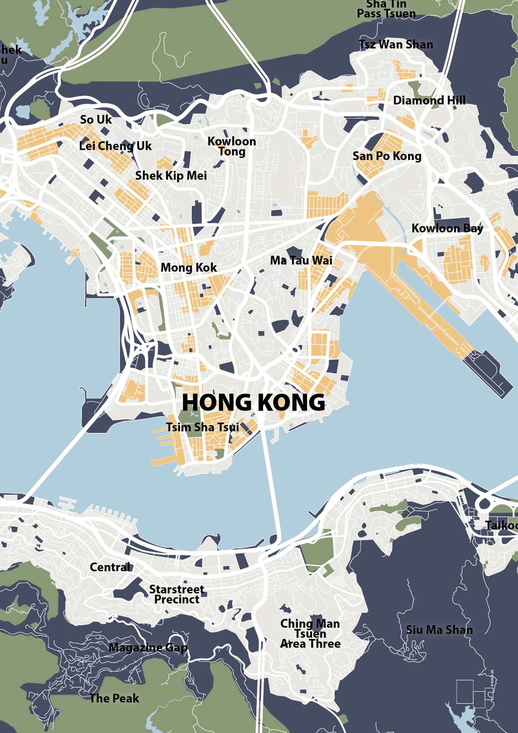 Byplakat hong kong - kort - petrol-Byer-A1two3