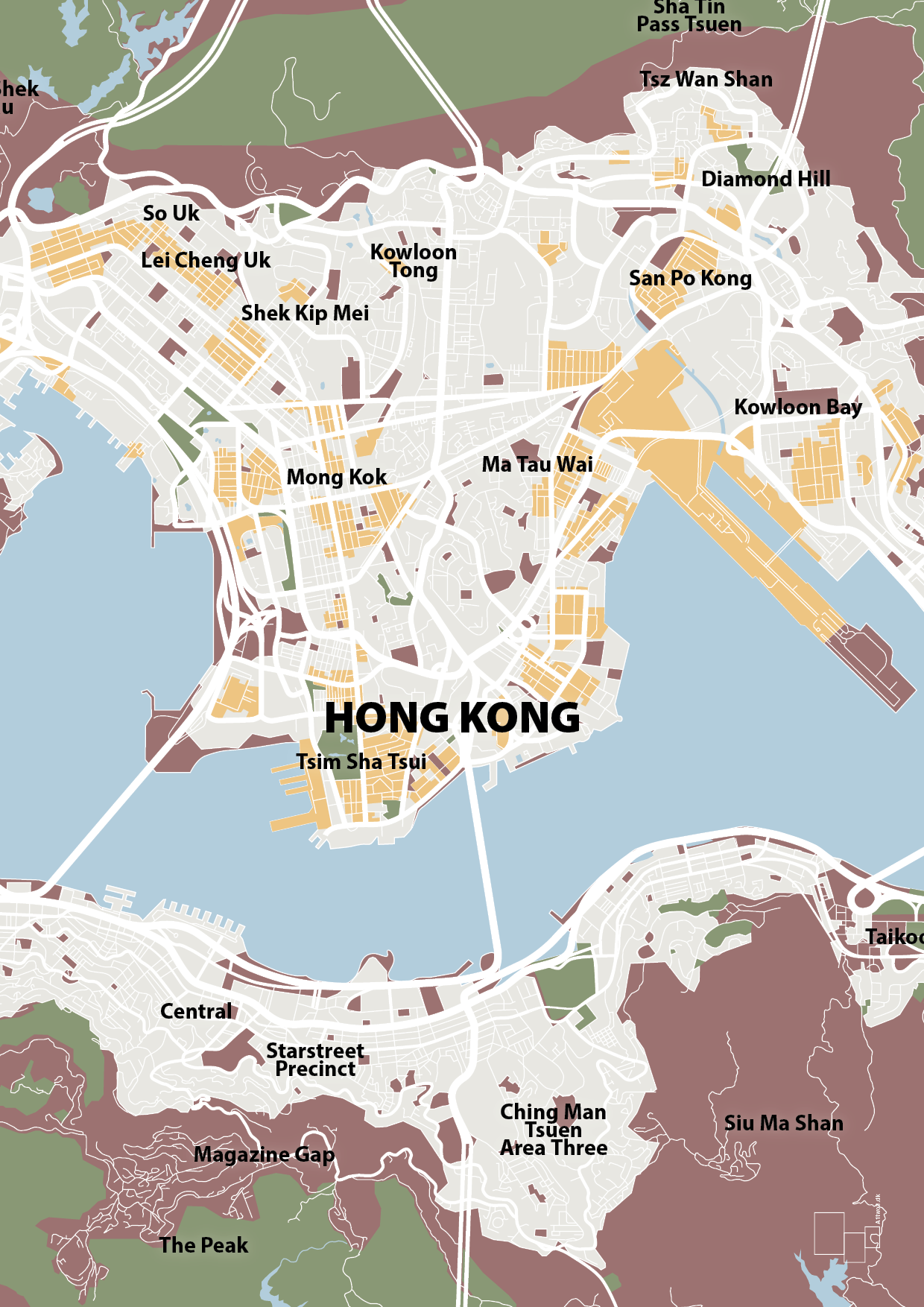 plakat: byplakat hong kong - kort - plum-Byer-A1two3
