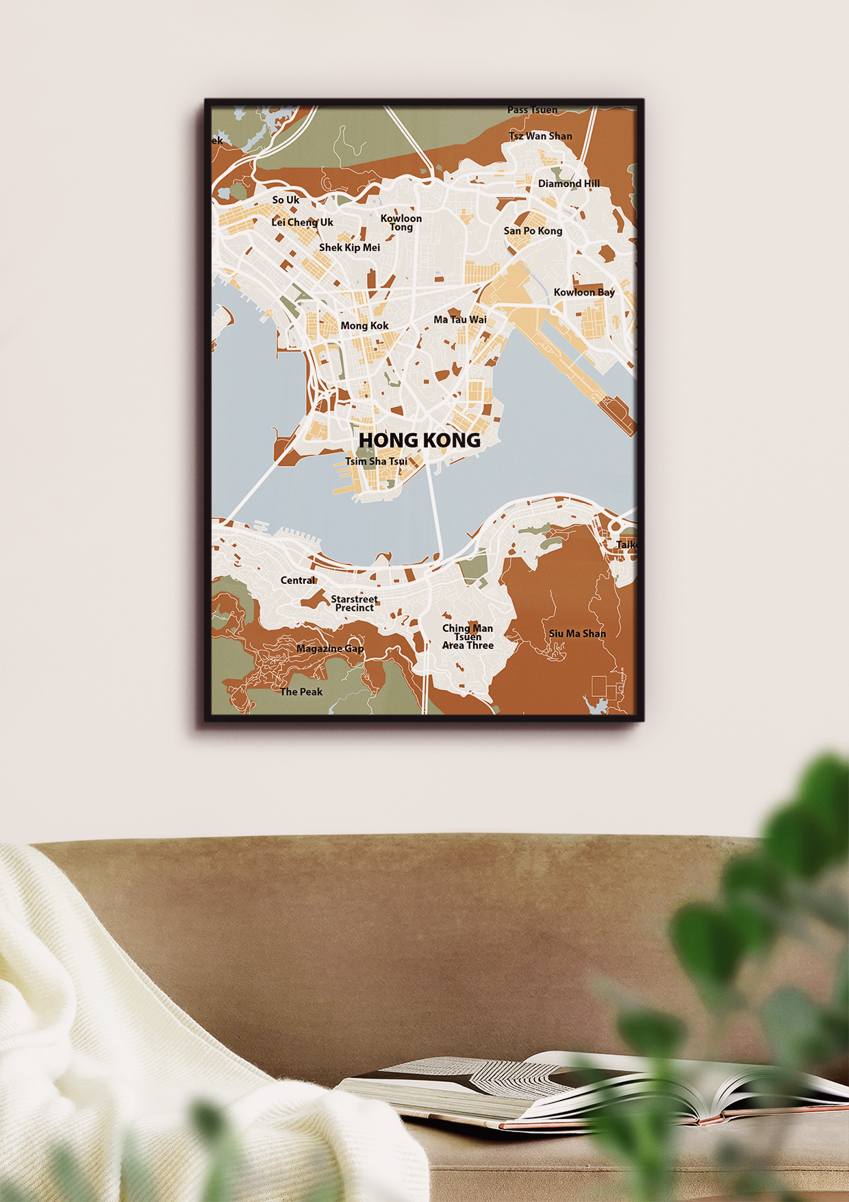 plakat: byplakat hong kong - kort - graphic charcoal-Byer-A1two3