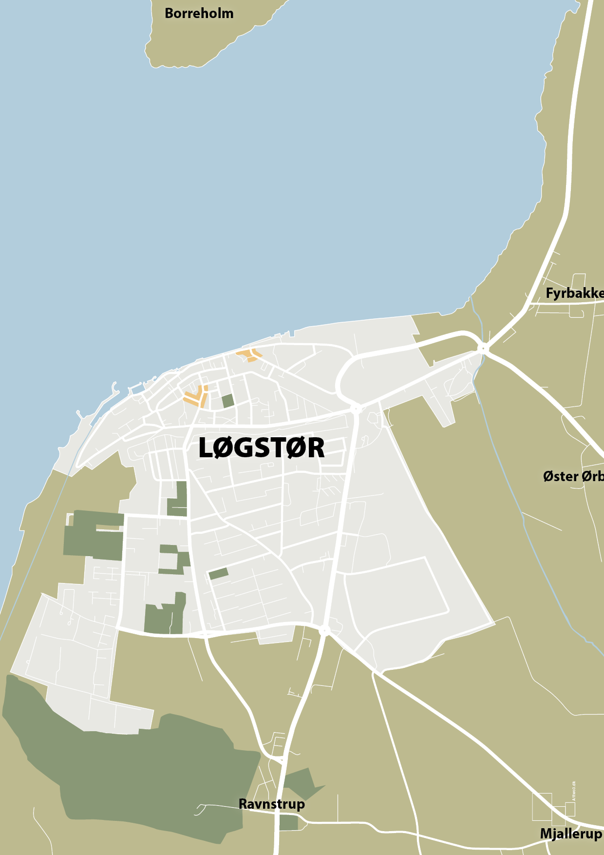 plakat: byplakat løgstør - kort - back to nature-Byer-A1two3